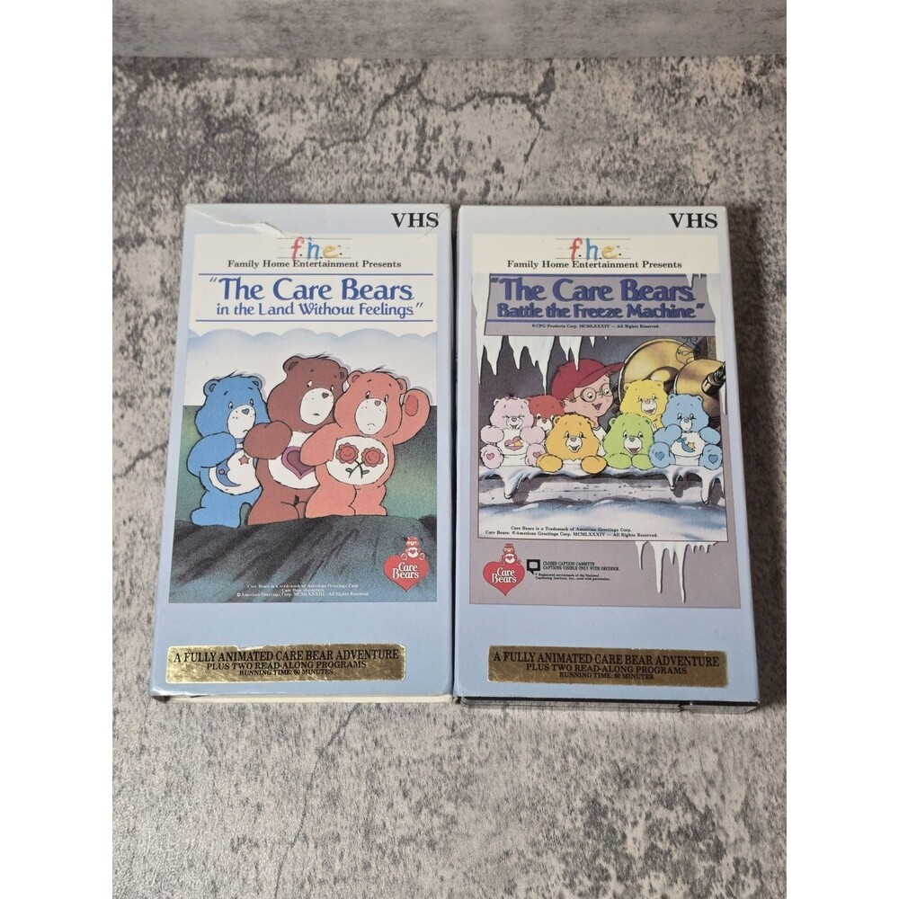 THE CARE BEARS BATTLE THE FREEZE MACHINE & In The land Without Feelings VHS FHE